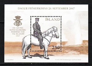 Исландия, 2007, День почтовой марки, Король Фридрих VIII, блок